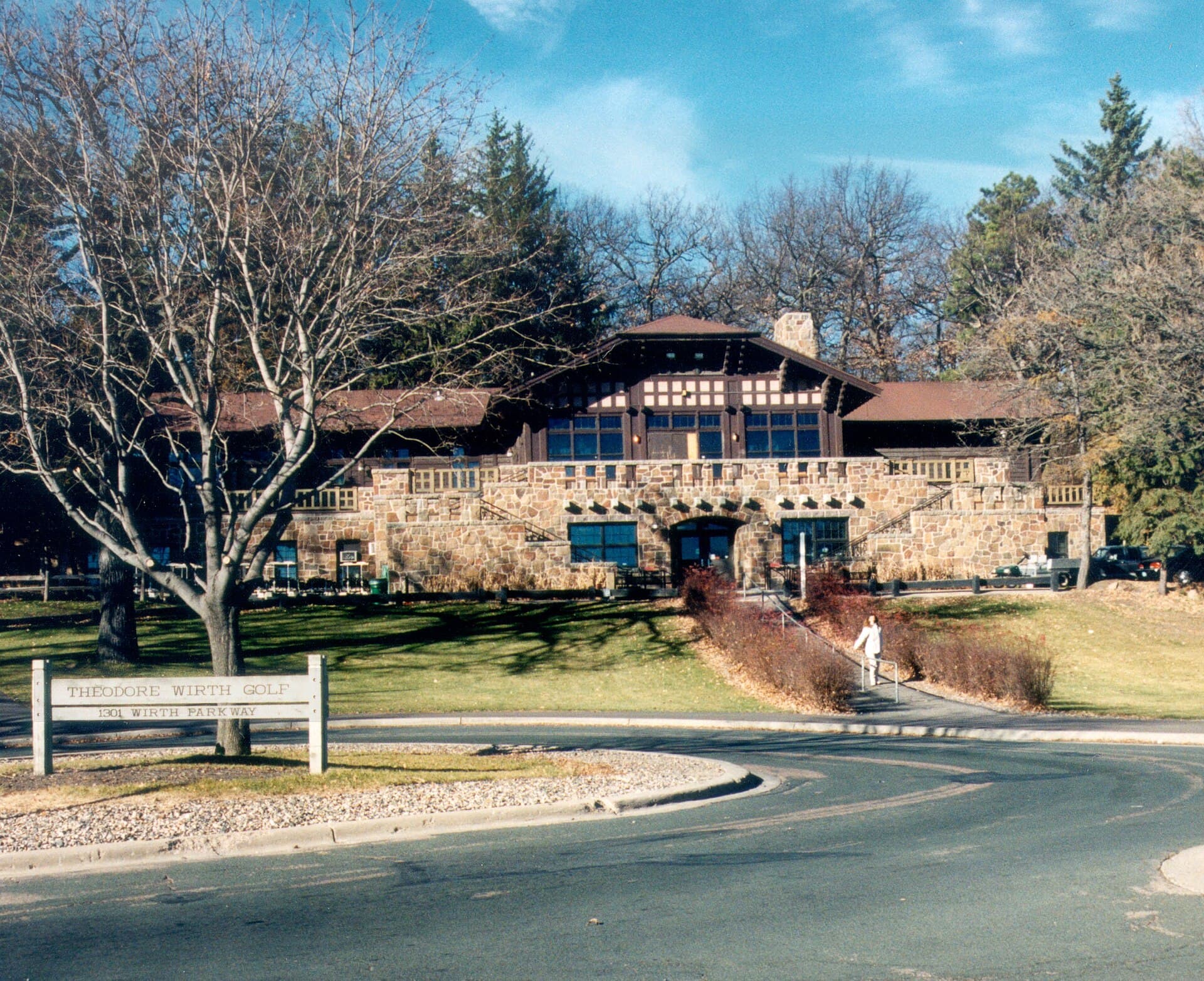 Exterior of the Eddie Manderville Chalet at Theodore Wirth Park in Minneapolis