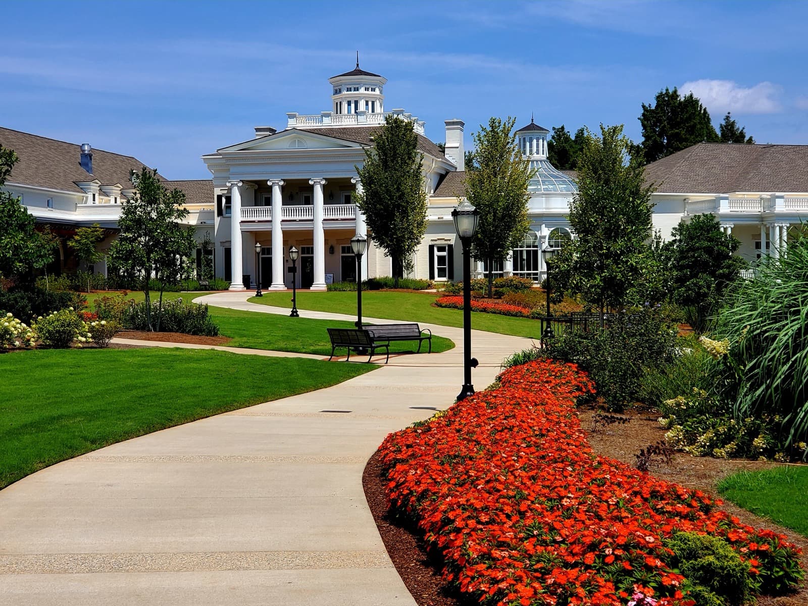 Guest Center exterior at Huntsville Botanical Garden, photographed in 2019