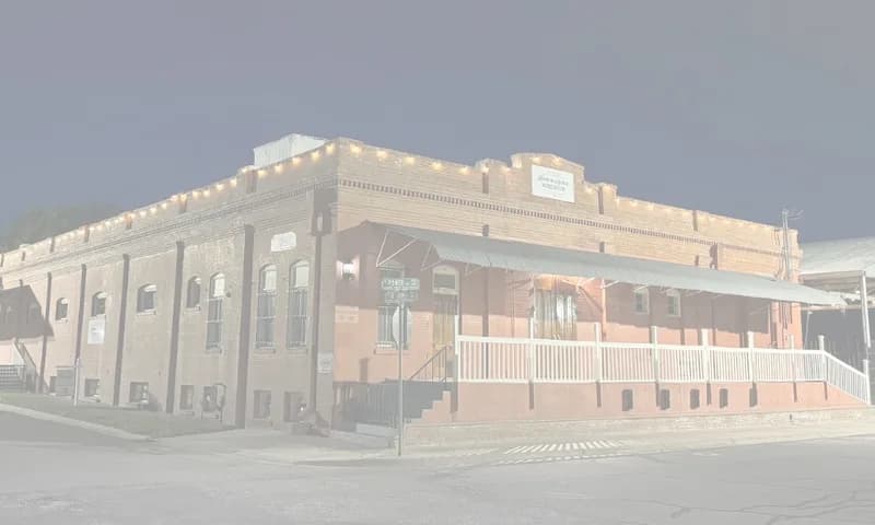 Historic brick warehouse building on a street corner